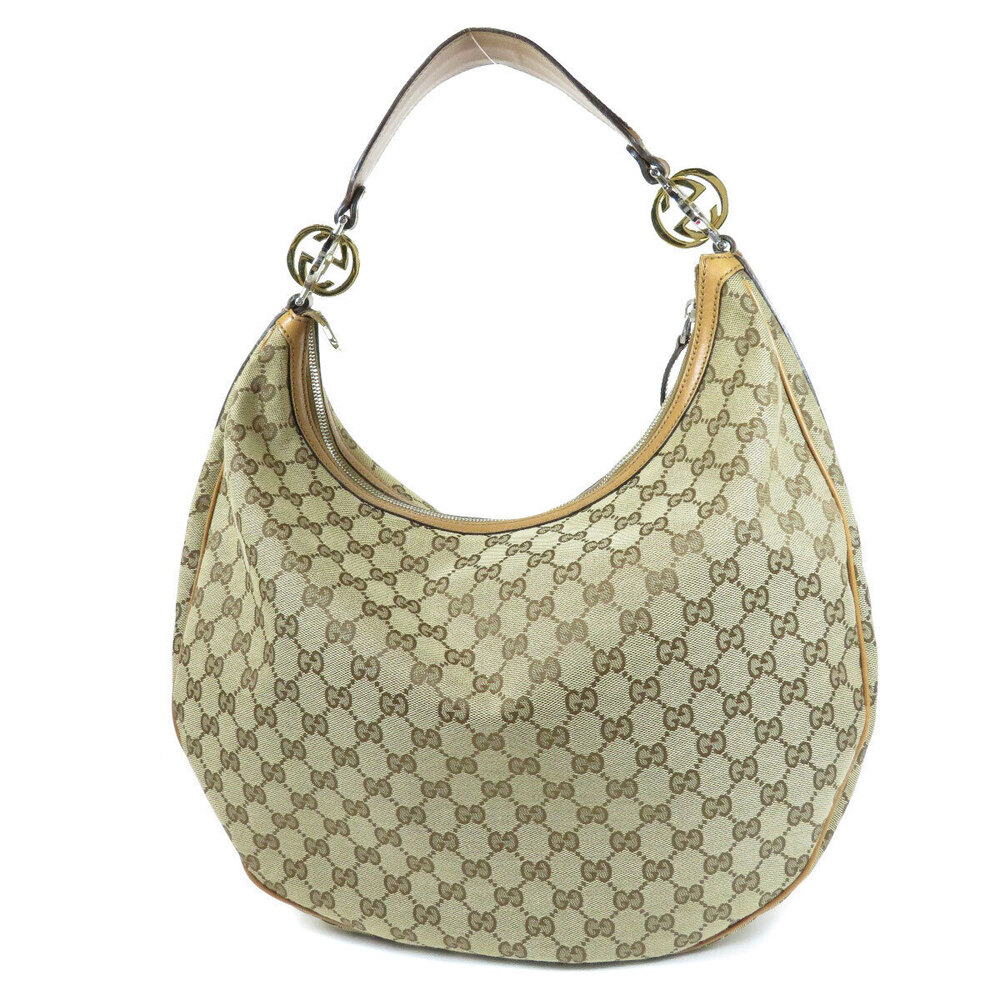 Gucci leather bag Hobo GG canvas